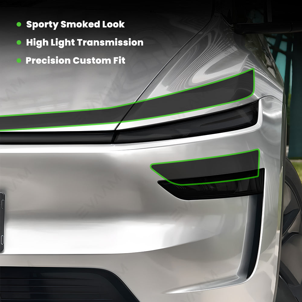 EVAAM® Smoked Tint TPU Headlight and Taillight Protection Film for Tesla Model Y Juniper 2025+ - EVAAM