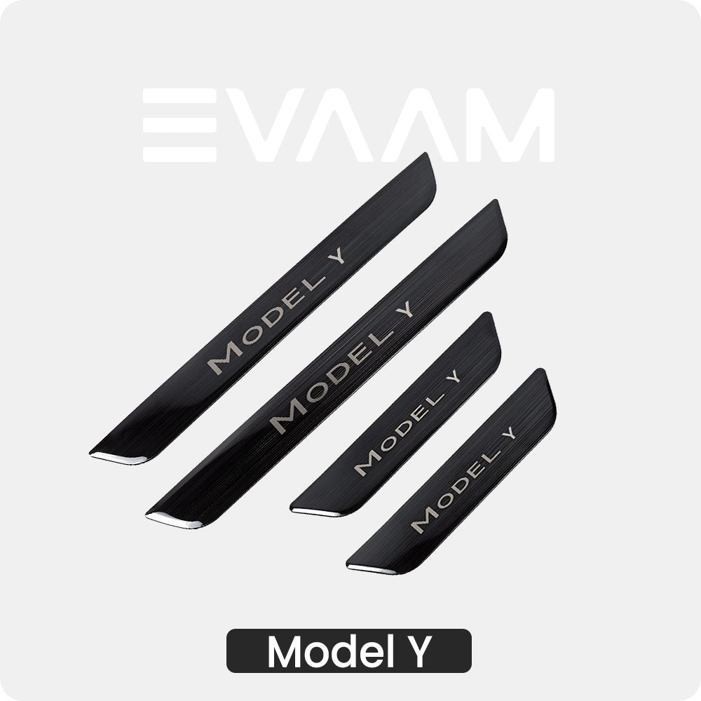 EVAAM® Stainless Steel Door Sill Protection Covers for Tesla Model Y Juniper 2025+ - EVAAM