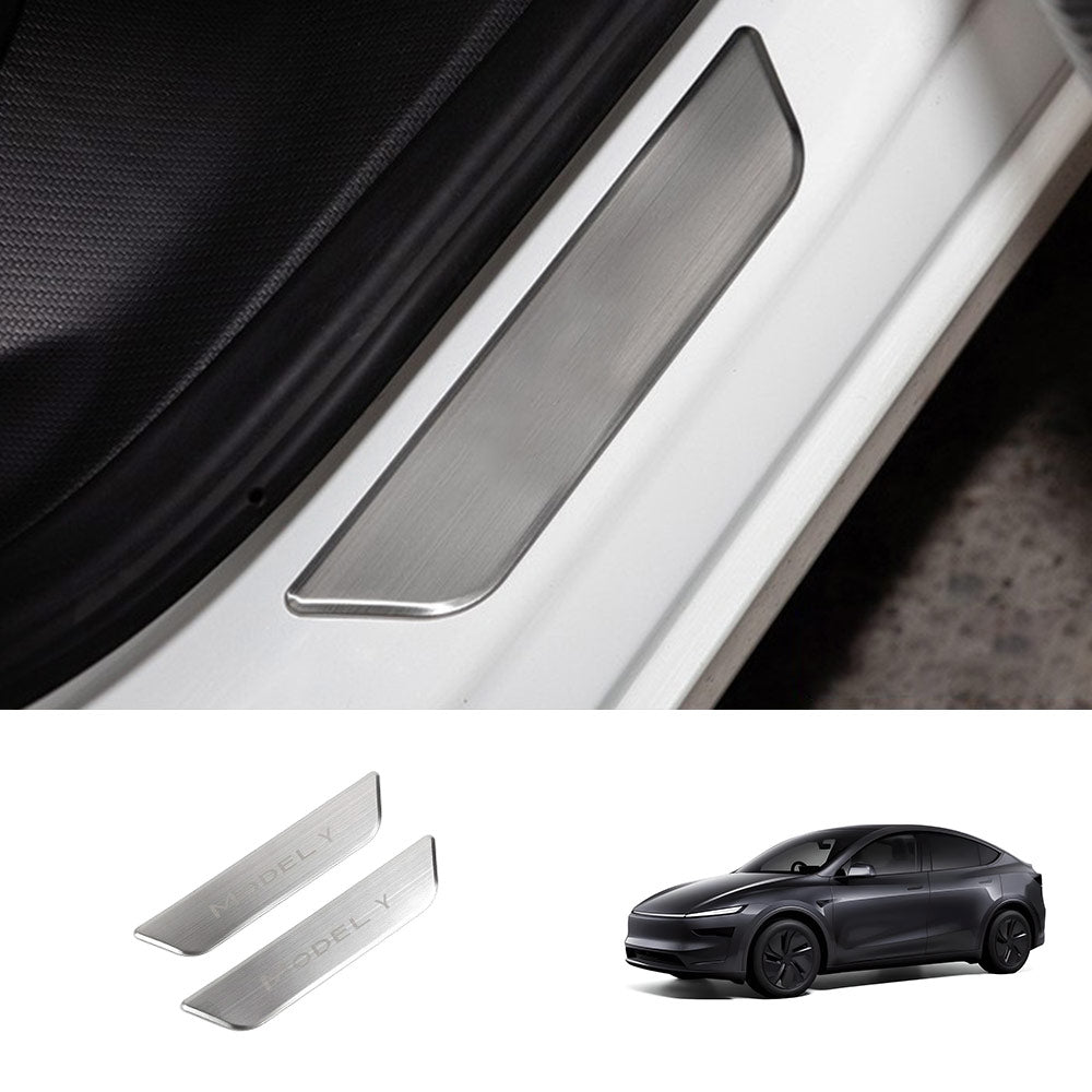 EVAAM® Stainless Steel Door Sill Protection Covers for Tesla Model Y Juniper 2025+ - EVAAM