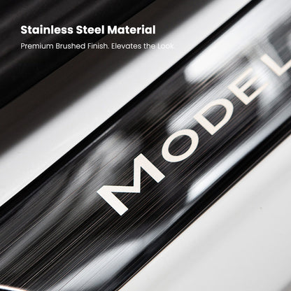 EVAAM® Stainless Steel Door Sill Protection Covers for Tesla Model Y Juniper 2025+ - EVAAM