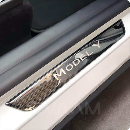 EVAAM® Stainless Steel Door Sill Protection Covers for Tesla Model Y Juniper 2025+ - EVAAM