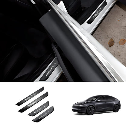 EVAAM® Stainless Steel Door Sill Protection Covers for Tesla Model Y Juniper 2025+ - EVAAM