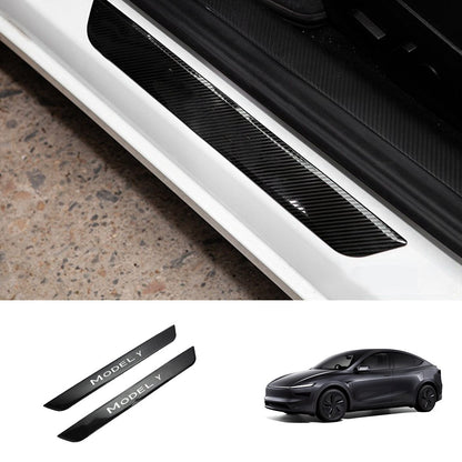 EVAAM® Stainless Steel Door Sill Protection Covers for Tesla Model Y Juniper 2025+ - EVAAM