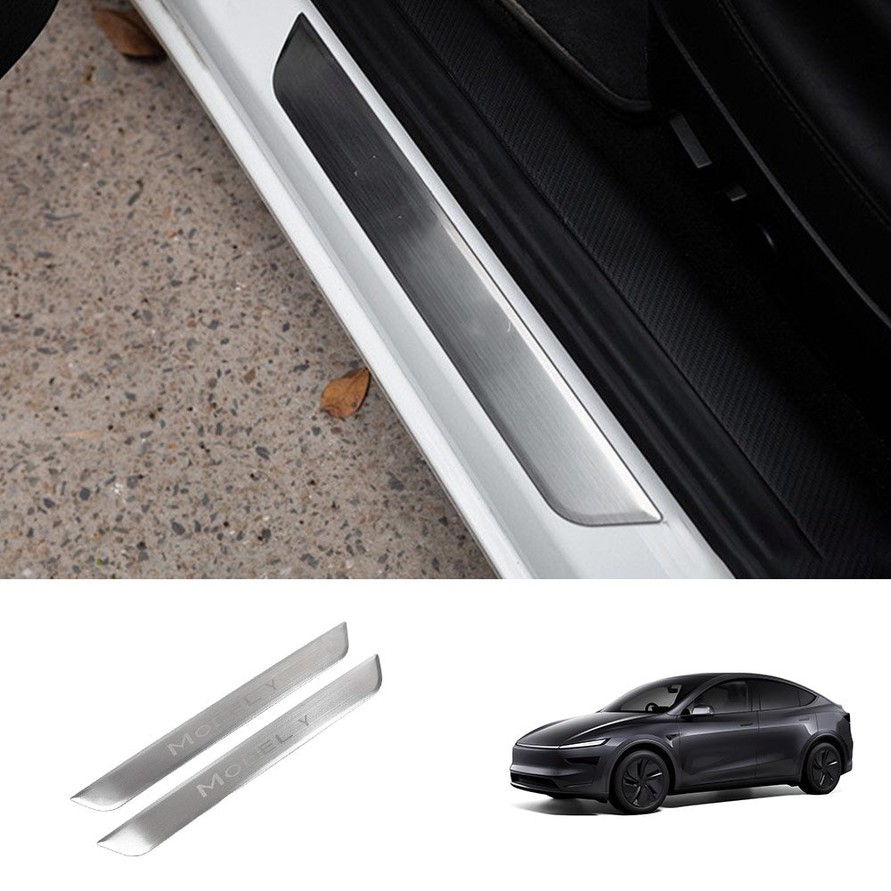 EVAAM® Stainless Steel Door Sill Protection Covers for Tesla Model Y Juniper 2025+ - EVAAM