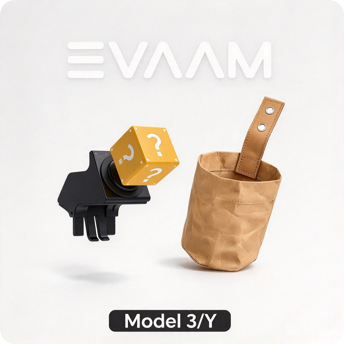 EVAAM® Surprise Cube Air Vent Hook & Storage Bag Set for Tesla Model 3/Y