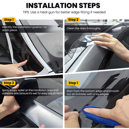 EVAAM® TPU Roof Pillar Delete Wrap for Tesla Model Y Juniper 2025+ - EVAAM