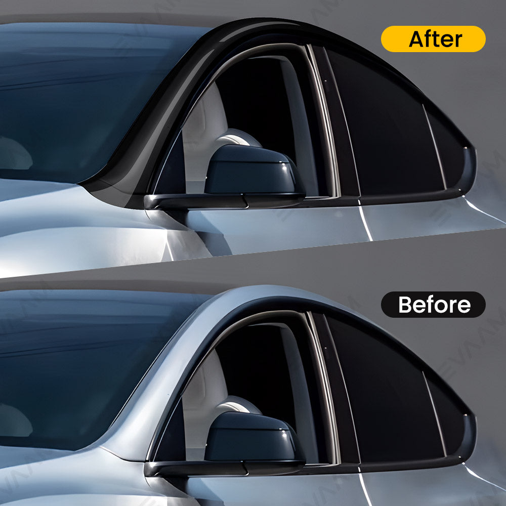 EVAAM® TPU Roof Pillar Delete Wrap for Tesla Model Y Juniper 2025+