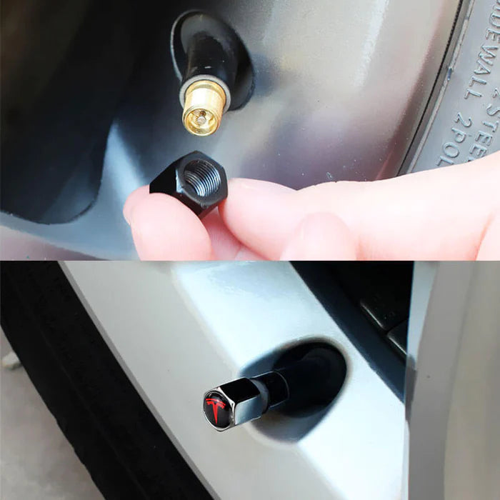 EVAAM® Tesla Tire Valve Stem Cap Cover Kit for Model 3/Y Accessories (4Pcs) [2017-2023] - EVAAM