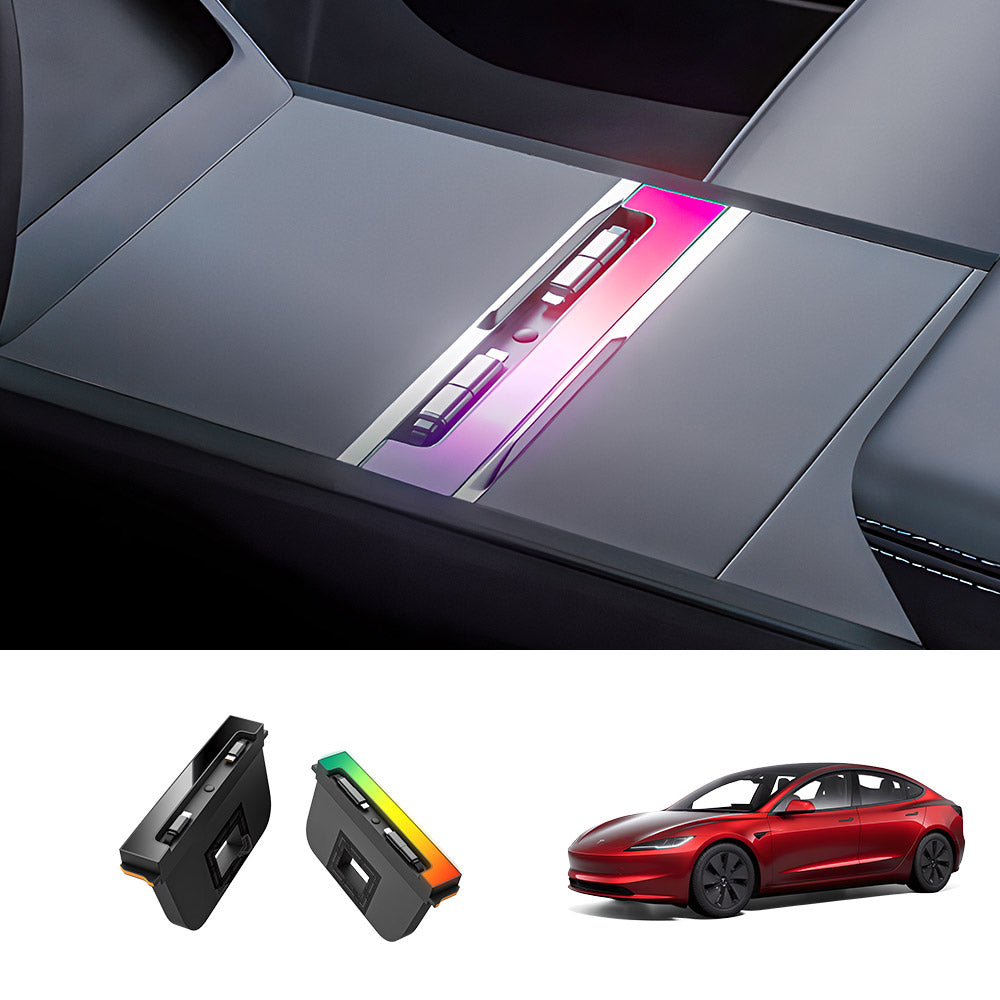 EVAAM® USB HUB Center Console Adapter Docking Station With Ambient Light for Model Y Juniper/Model 3 Highland
