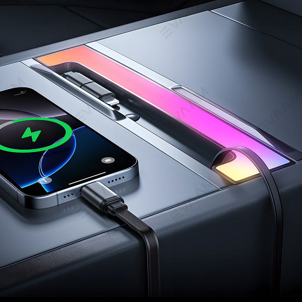 EVAAM® USB HUB Center Console Adapter Docking Station With Ambient Light for Model Y Juniper/Model 3 Highland - EVAAM