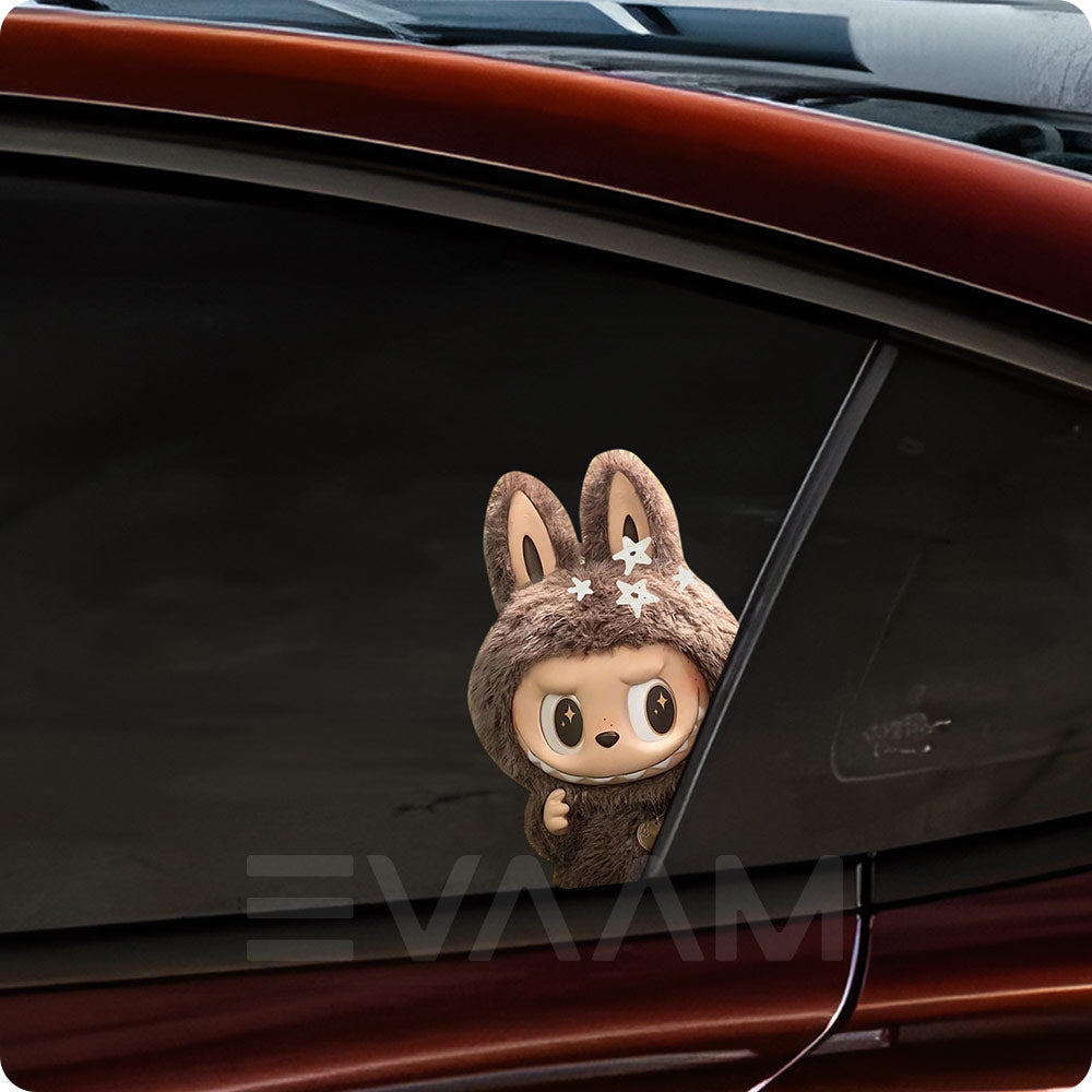 EVAAM® Waterproof Labubu Car Decal Sticker - Fits All Cars - EVAAM