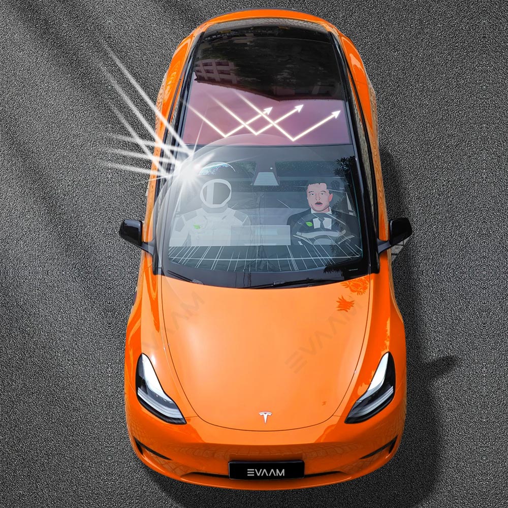 EVAAM® Windshield Glass Sun Shades for Tesla Model 3/Y (2017-2023) - EVAAM