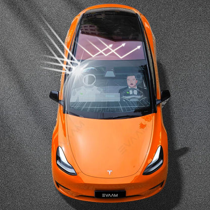 EVAAM® Windshield Glass Sun Shades for Tesla Model 3/Y (2017-2023) - EVAAM