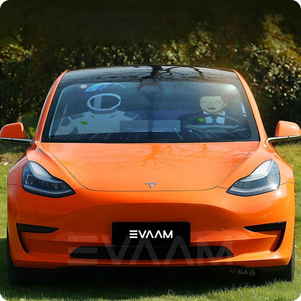 EVAAM® Windshield Glass Sun Shades for Tesla Model 3/Y (2017-2023) - EVAAM