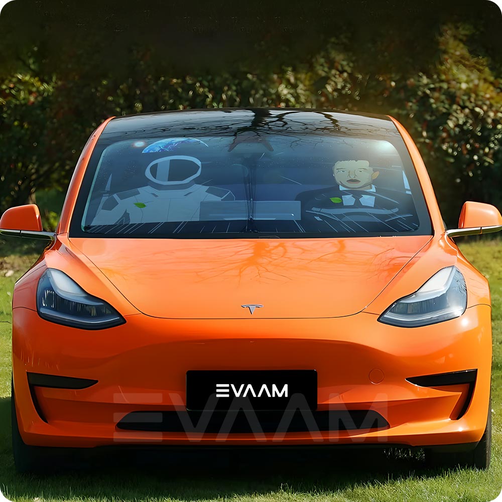 EVAAM® Windshield Glass Sun Shades for Tesla Model 3/Y (2017-2023)