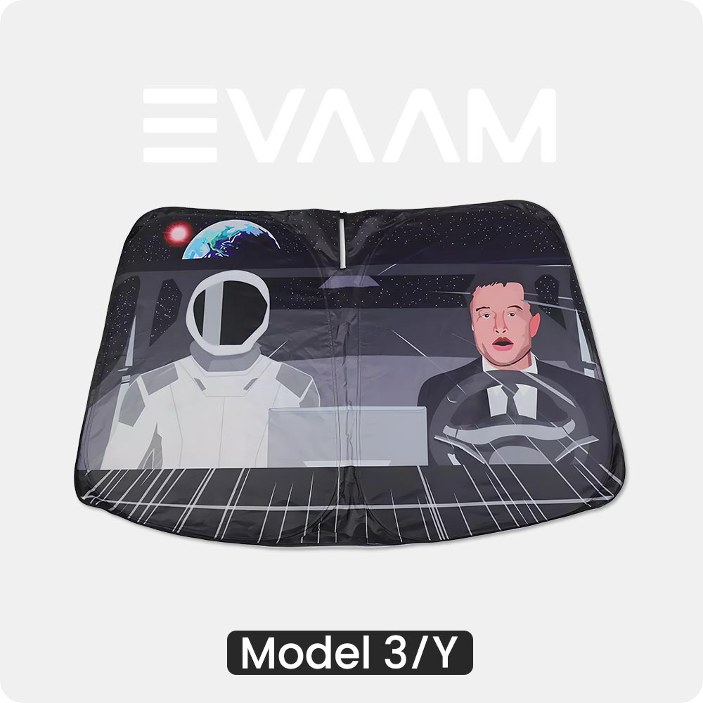 EVAAM® Windshield Glass Sun Shades for Tesla Model 3/Y (2017-2023)