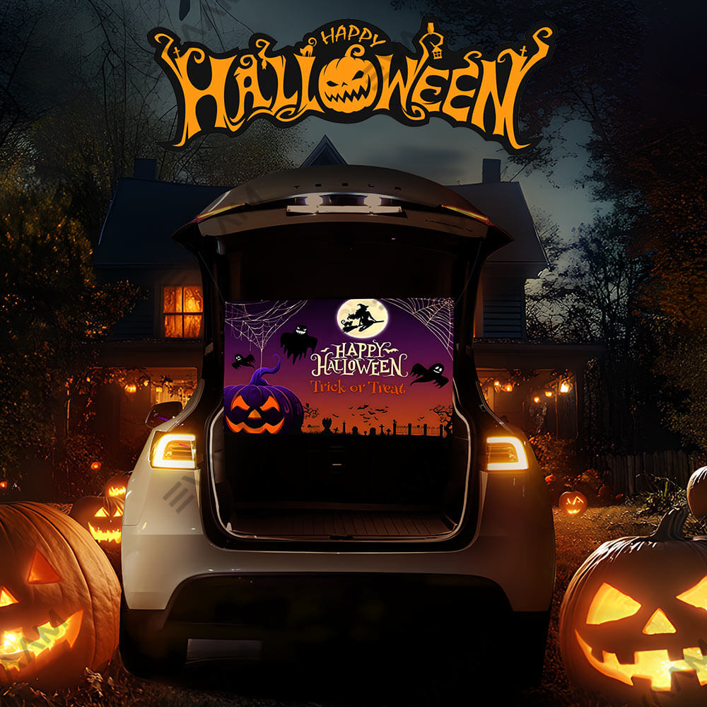 Halloween Trunk Hanging Cloth & Candy Bucket - Fits All Cars