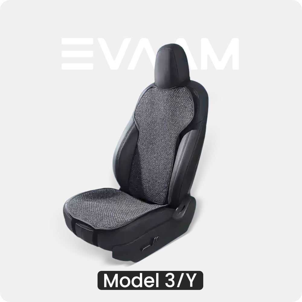 Linen Car Seat Cushion Covers Complete Set for Tesla Model 3 & Model Y