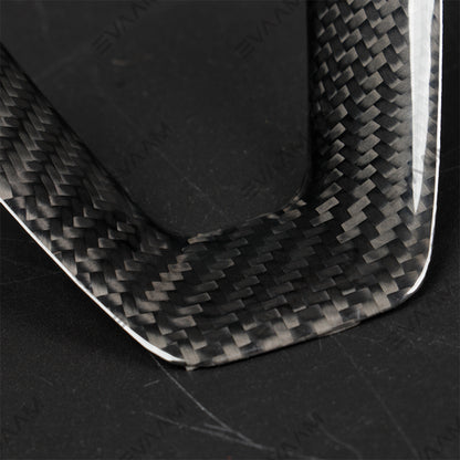2024 Model 3 Highland EVAAM® Real Carbon Fiber Tesla Steering Wheel V-Cover - EVAAM