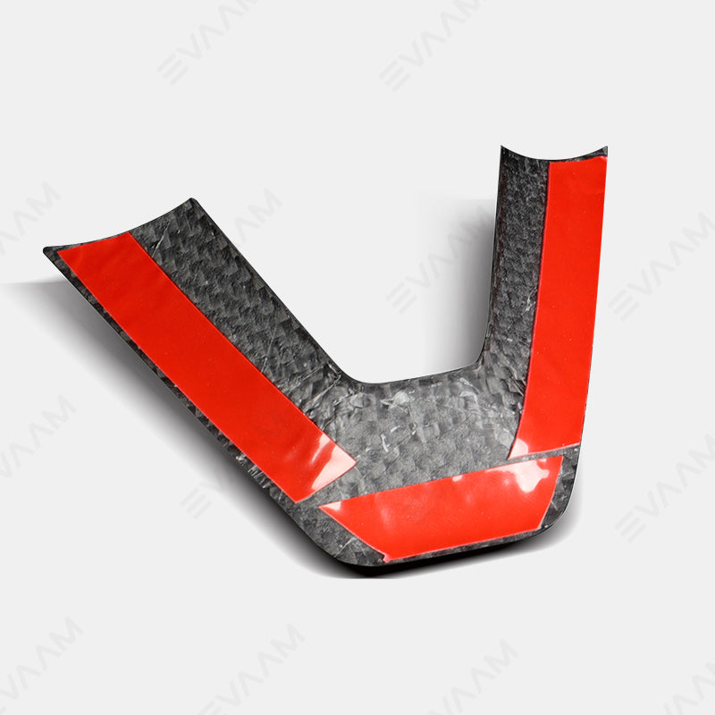 2024 Model 3 Highland EVAAM® Real Carbon Fiber Tesla Steering Wheel V-Cover - EVAAM