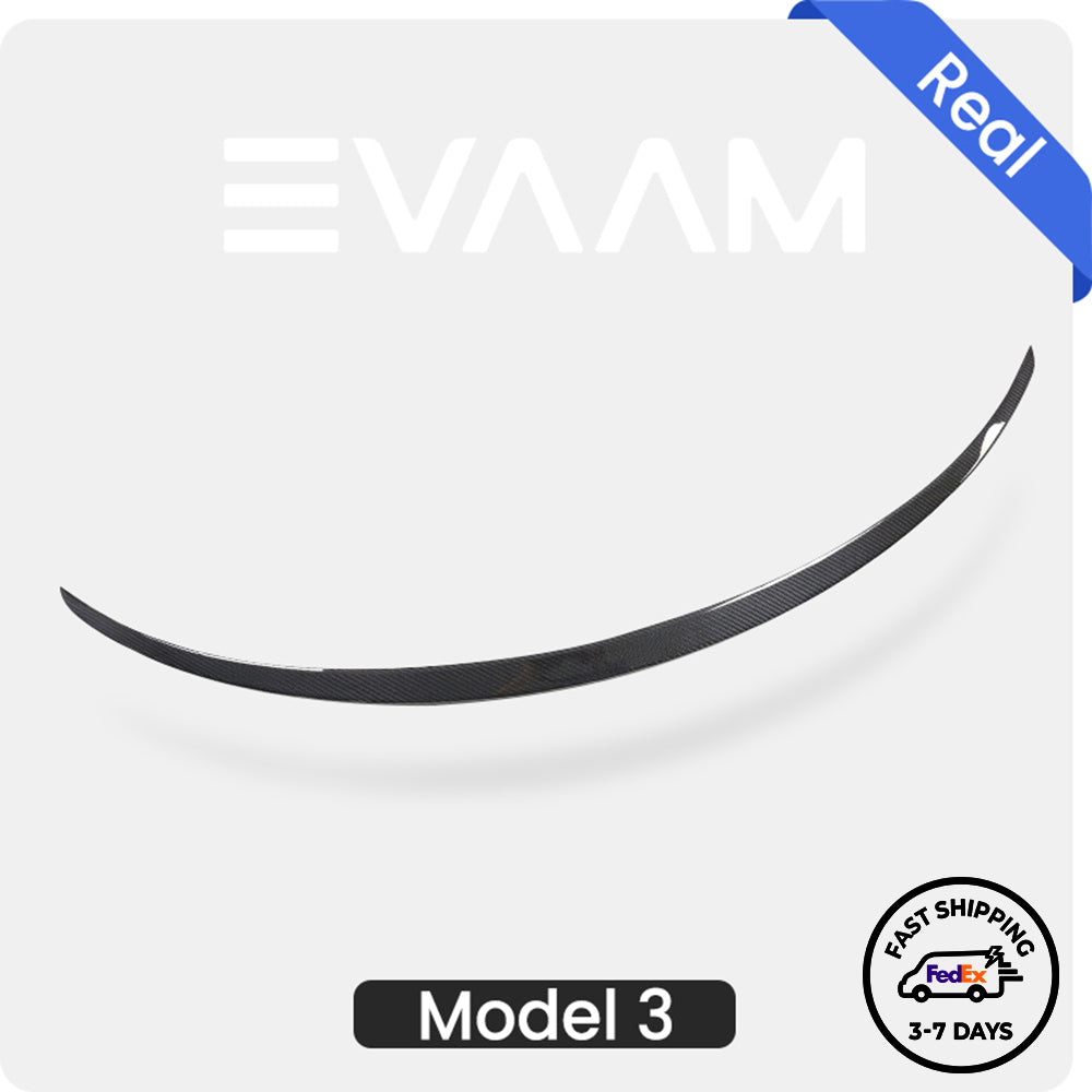 2024 Model 3 Highland EVAAM® Real Carbon Fiber Trunk Spoiler Wing - EVAAM