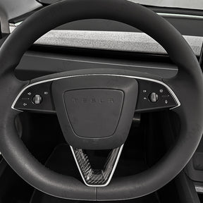 2024 Model 3 Highland EVAAM® Real Carbon Fiber Tesla Steering Wheel V-Cover - EVAAM