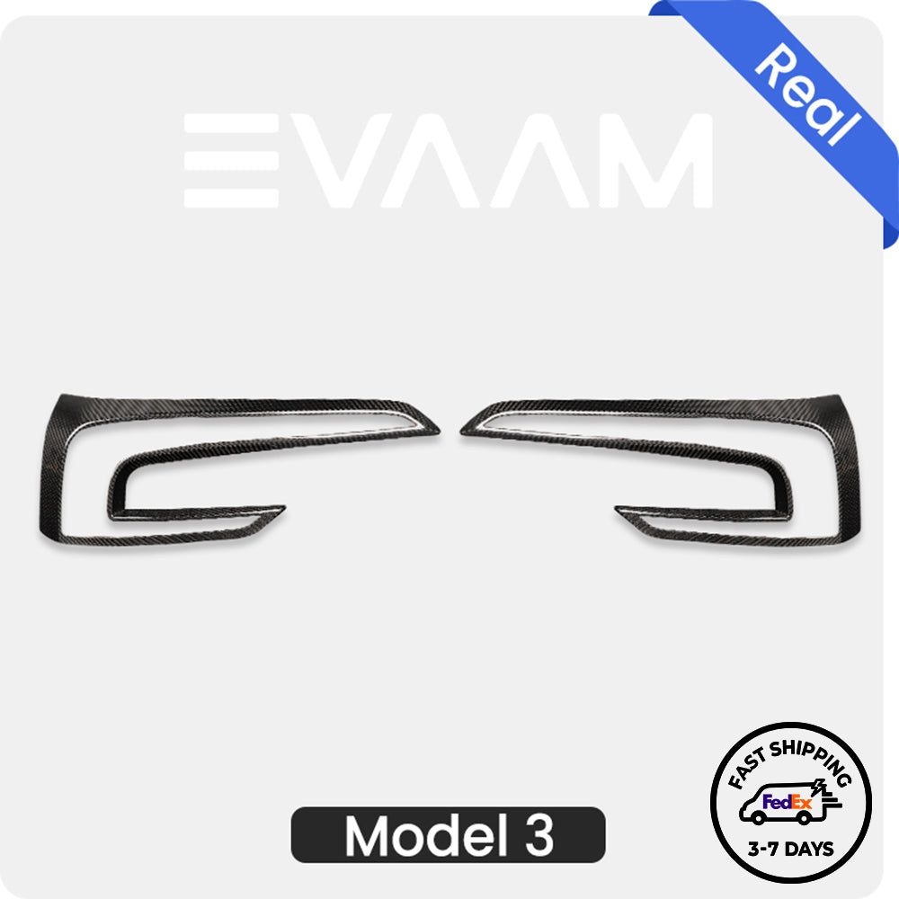 2024 Model 3 Highland EVAAM® Real Carbon Fiber Tesla Tail Light Frame (2PCS) - EVAAM