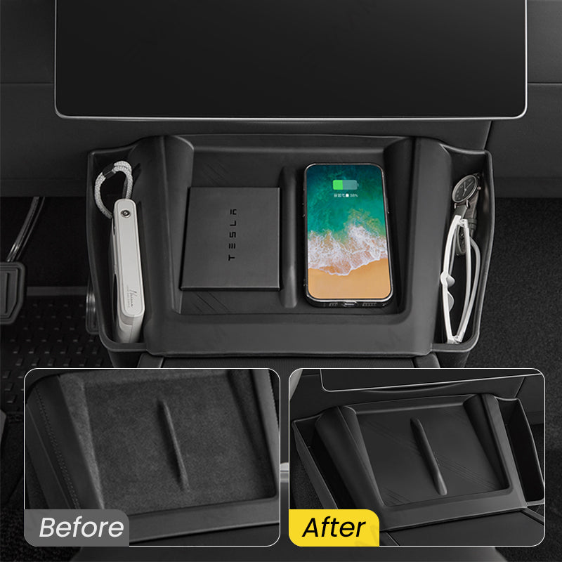 EVAAM® Wireless Charger Mat Protector with Storage Box for Tesla Model 3/S/X - EVAAM