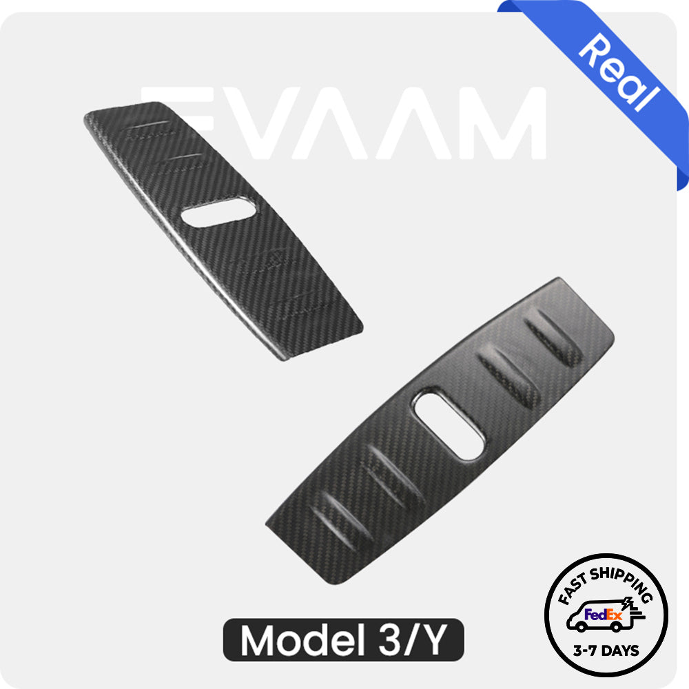 EVAAM® Matter Einstiegsleistenschutz aus echtem Carbon für Tesla Model 3 (2017–2023).