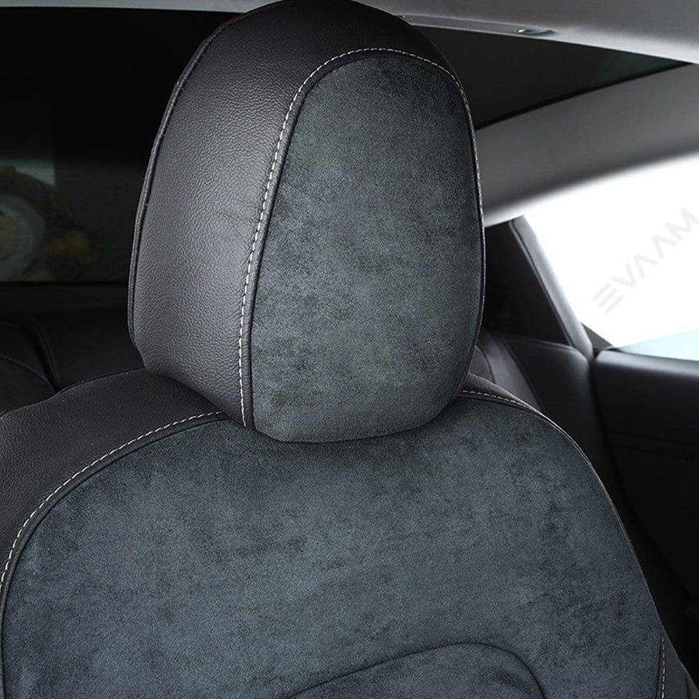 EVAAM® Customized Luxury Suede Leather Seat Covers for Tesla Model 3/Y/S/X