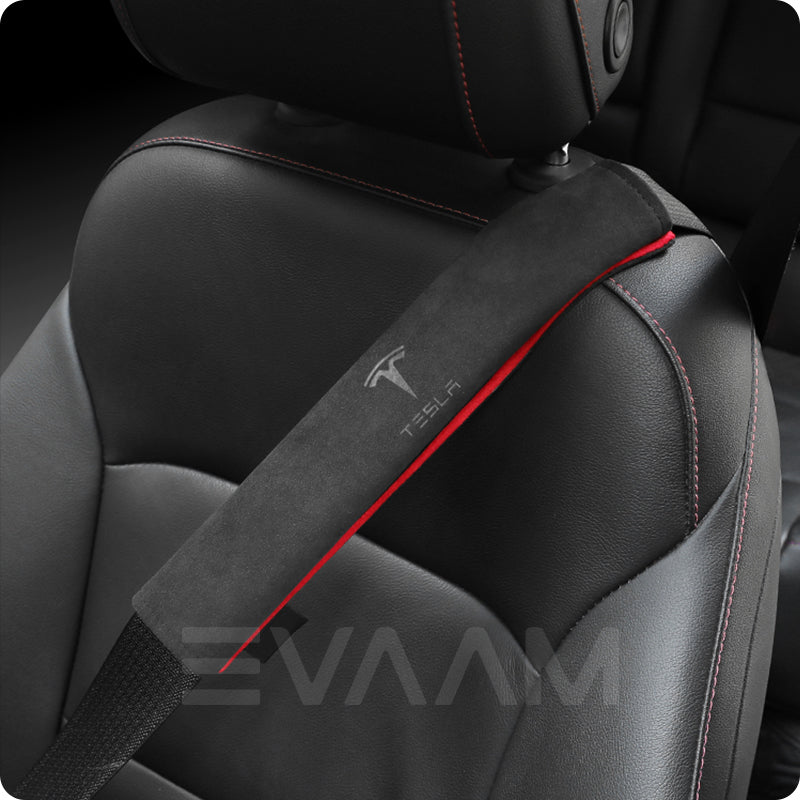  LANFAT for Tesla Seat Belt Pad Cover,Leather Seat Belt