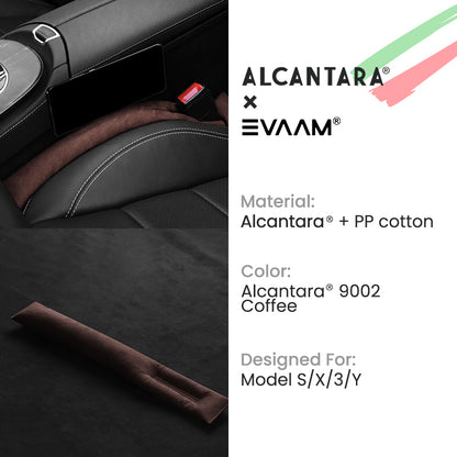 Alcantara Tesla Seat Gap Filler for Model 3/Y/S/X -EVAAM ® - EVAAM