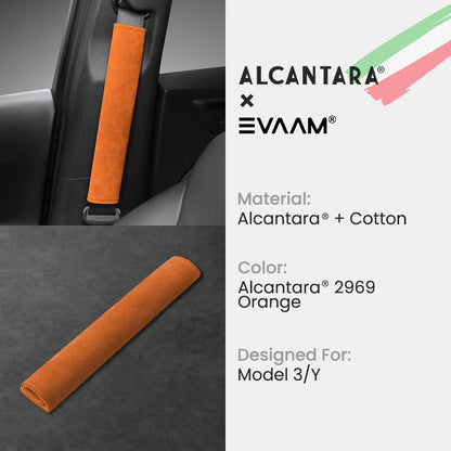 Alcantara Seat Belt Cover For Tesla Model 3/Y-EVAAM® - EVAAM