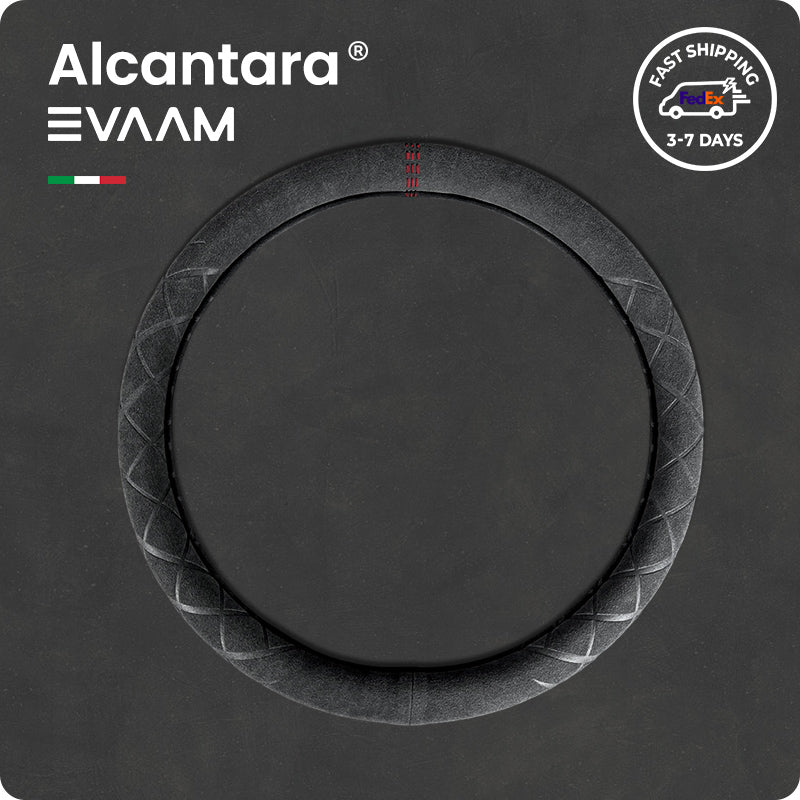 Alcantara Tesla Steering Wheel Caps Cover for Model 3/S/Y/X (2012-2023)-EVAAM®