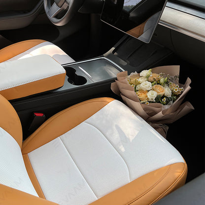 Upgrade! EVAAM® Two-tone Leather Full Seat Covers for Tesla Model 3/Y/S/X - EVAAM