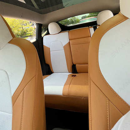 Upgrade! EVAAM® Two-tone Leather Full Seat Covers for Tesla Model 3/Y/S/X - EVAAM