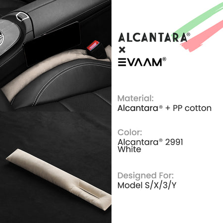 Alcantara Tesla Sitzlückenfüller für Modell 3/Y/S/X -EVAAM ®