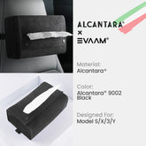 EVAAM® Alcantara Tissue Box for Tesla Model 3/Y