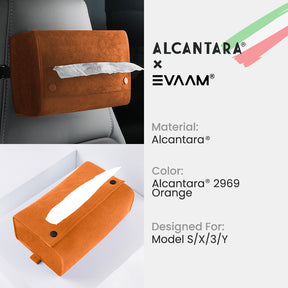 EVAAM® Alcantara Tissue Box for Tesla Model 3/Y