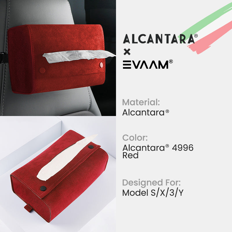 EVAAM® Alcantara Tissue Box for Tesla Model 3/Y