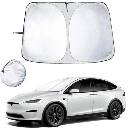 EVAAM® Foldable Windshield Glass Sun Shades for Tesla Model S/3/X/Y (2012-2023) - EVAAM