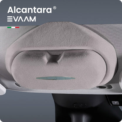 EVAAM® Alcantara Sunglasses Holder Storage Box for Tesla Model 3/Y (2017-2023) - EVAAM
