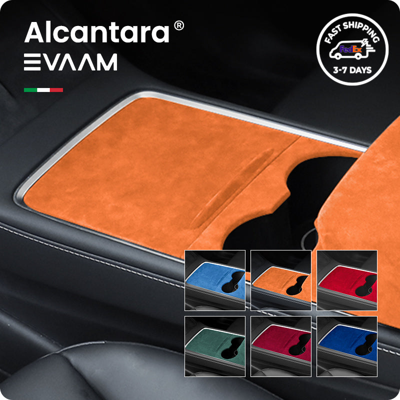 Alcantara Tesla Center Console Wraps Kit for Model 3/Y (2021-2023)-EVAAM® - EVAAM