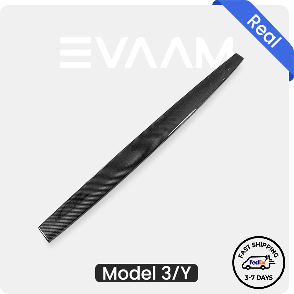 EVAAM® Glänzende Armaturenbrett-Kappenabdeckung aus echtem Carbon für Tesla Model 3/Y (2017–2023).