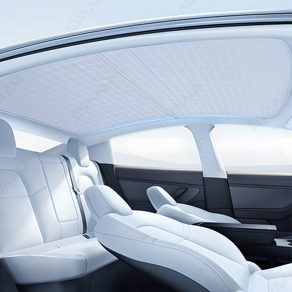 EVAAM® Double-layer Retractable Glass Roof Sun Shade for Tesla Model 3/Y - EVAAM