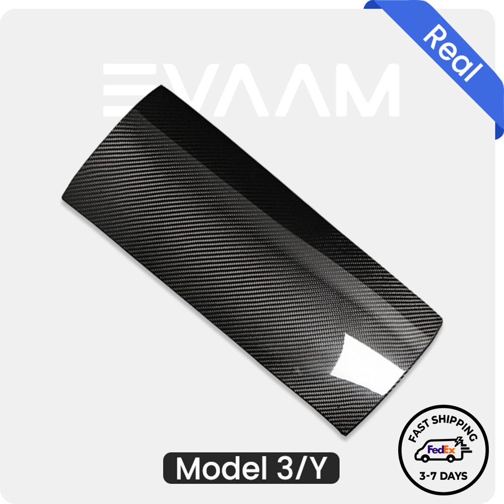 EVAAM® Gloss Real Carbon Fiber Glove Box Cover for Tesla Model 3/Y (2017-2023)