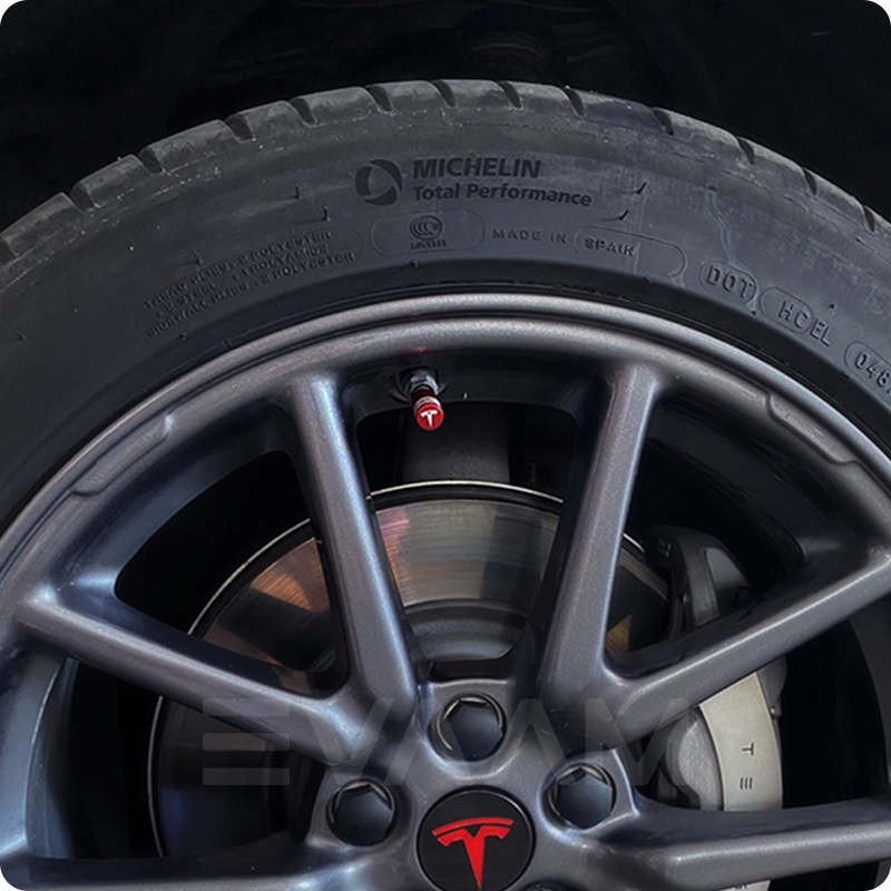 EVAAM® Tire Valve Stem Cap Cover for Model 3/Y Accessories (4Pcs) [2017-2023] - EVAAM
