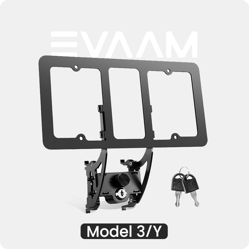 EVAAM® Anti-Theft No Drill License Plate Holder for Tesla Model 3/Y - EVAAM