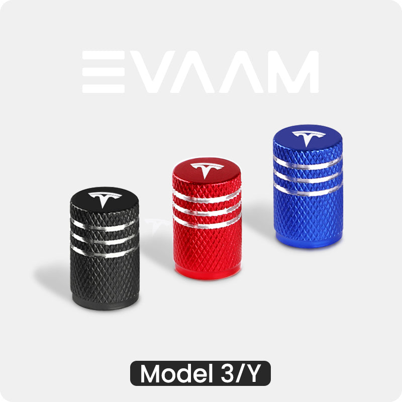 EVAAM® Tire Valve Stem Cap Cover for Model 3/Y Accessories (4Pcs) [2017-2023] - EVAAM