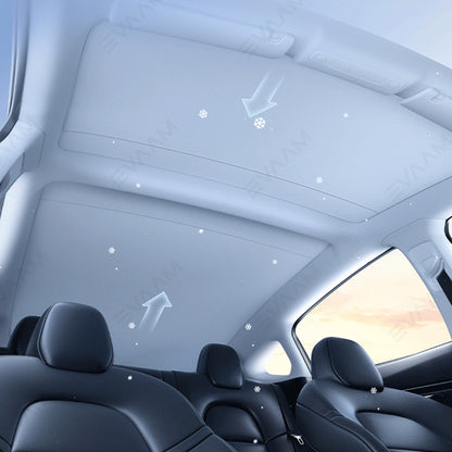 EVAAM® Double-layer Retractable Glass Roof Sun Shade for Tesla Model 3/Y - EVAAM